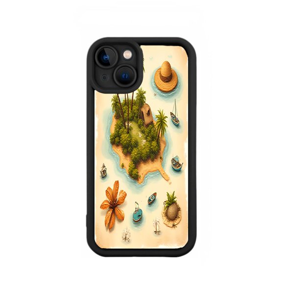 iPhone 15 Case - Lightweight Yellowing Resistant with Tropical Island Pattern Design Perfect for Relaxation and Escape