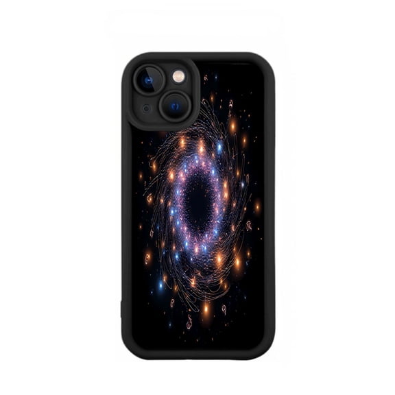 iPhone 15 Case - Lightweight Yellowing Resistant with Vibrant Galaxy Design in Blue Orange & Purple Swirls