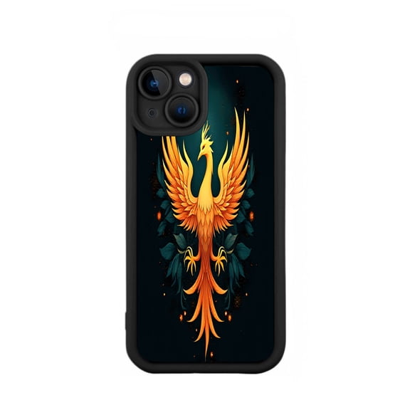 iPhone 15 Case - Lightweight Yellowing Resistant with Vibrant Phoenix Design & Floral Accents
