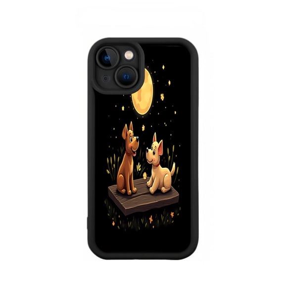 iPhone 15 Case - Lightweight Yellowing Resistant with Whimsical Cartoon Dog Design Perfect for Nighttime Adventures
