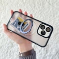 thumbnail image 1 of for iPhone 15 Case with Magnetic Invisible Stand Compatible with MagSafe Translucent Matte for iPhone 15 Case with Ring Holder for Women Men, Military Drop Protection, Black, 1 of 10