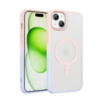 thumbnail image 1 of for iPhone 15 Case Magnetic Phone Case [Compatible with MagSafe] TPU Bumper Hard Skin-Feel Back Slim Fit Shockproof Protective Case Cover for iPhone 15 Men Women Girls, Pink/Purple, 1 of 7