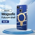 thumbnail image 1 of for iPhone 15 Case with Magnetic Stand, [Compatible with MagSafe] [Ring Holder Kickstand] Plating TPU Shockproof Protective for iPhone 15 Phone Case for Women Men, Blue, 1 of 9