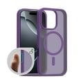 thumbnail image 1 of for iPhone 15 Case: Magnetic Translucent Matte Shockproof Slim Compatible with MagSafe - Military Grade Drop Proof Hard Back Anti-Fingerprint Protective Cell Phone Cover,Darkpurple, 1 of 8