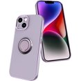 thumbnail image 1 of for iPhone 15 Case with Ring Holder Cover Microfiber Inner Lining [360° Rotatable Ring Stand] [Support Magnetic Car Mount] Soft TPU Protective Kickstand Phone Case for iPhone 15 Purple, 1 of 9