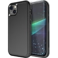 thumbnail image 1 of for iPhone 15 Case [Shockproof] [Dropproof] [Tempered Glass Screen Protector ],Heavy Duty Protection Phone Case Cover for Apple iPhone 15 6.1 inch (Black -3in1), 1 of 8