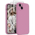 thumbnail image 1 of for iPhone 15 Case, Silicone Upgraded [Camera Protection] Phone Case with [2 Screen Protectors], Soft Anti-Scratch Microfiber Lining Inside, 6.1 inch, Lilac Purple, 1 of 11