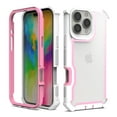 thumbnail image 1 of for iPhone 15 Case, Soft Silicone Bumper & Crystal Clear Hard PC Back, Luxury 2 In 1 Shockproof Military Drop Protection Anti-Fingerprint Phone Case Cover for iPhone 15, Pinkwhite, 1 of 2