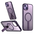 thumbnail image 1 of for iPhone 15 Case with Stand, Compatible with MagSafe, Magnetic Kickstand Case for iPhone 15, Military-Grade Protection Shockproof Case, Clear Acrylic + Soft TPU Material, Purple, 1 of 6