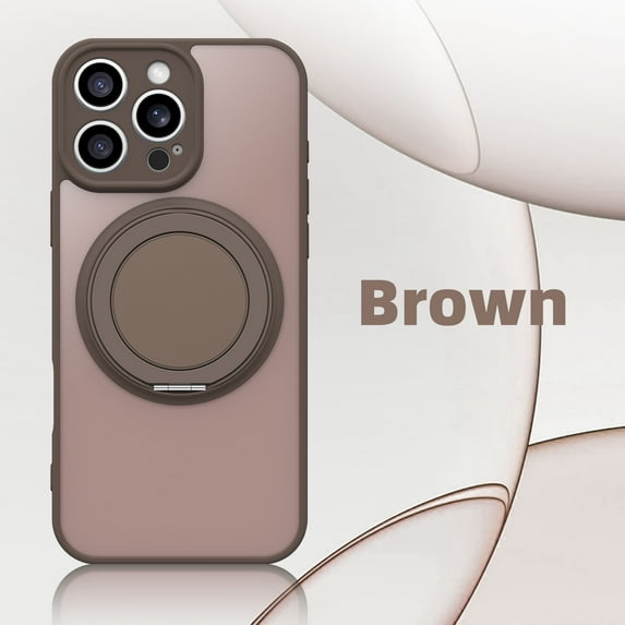for iPhone 15 Case with Strong Magnetic Ring Stand, Military-Grade Shockproof, Hybrid Matte Skin-Feeling, Compatible with MagSafe, Kickstand Phone Case for iPhone 15,Brown