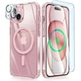 thumbnail image 1 of for iPhone 15 Case: Support Magnetic Charging Military Grade Drop Protection Anti Yellowing Cell Phone Cover - Rugged Sturdy Shockproof Protective Bumper - 6.1 Inch (Clear PinkRing), 1 of 14