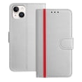 thumbnail image 1 of for iPhone 15 Case Wallet with Card Holder, Business PU Leather Kickstand Magnetic Closure Shockproof Folio Book Style Protective Purse Cover Case for iPhone 15, Silver, 1 of 9
