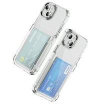 for iPhone 15 Case Wallet Clear, with Credit Card Holder ID Card Slot Drop Protection Shockproof Anti-Scratch Transparent Cover for Women Men for iPhone 15, Clear