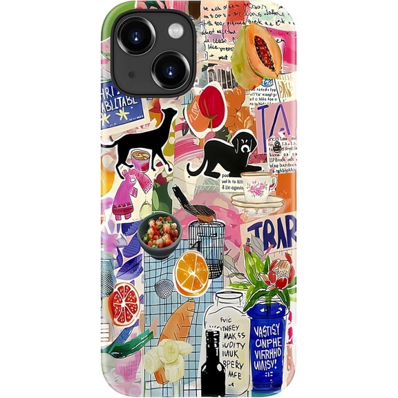 for iPhone 15 Case - Wireless Charging Compatible - Dual-Layer Hard Shell + Silicone Cover - Shockproof Protective Phone Case with Stylish Designs for Women - Casual Resort Style