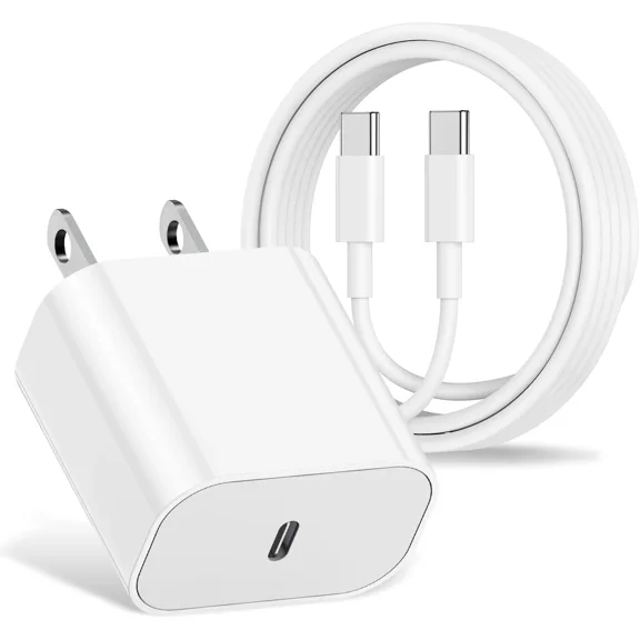 iPhone 15 Charger, 20W USB C Power Delivery Wall Charger Plug With 6FT Type C To Type C Cable Fast Charging Data Sync Cord Compatible With 15/15 Pro/max Samsung Galaxy S23 Ultra/S23/S23 /S22