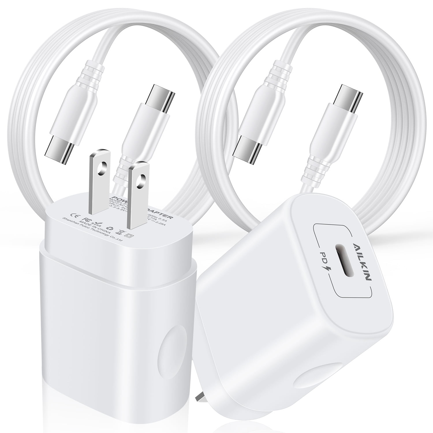 for iPhone 15 Charger,AILKIN 25W 2PACK USB C Charger Block Type C