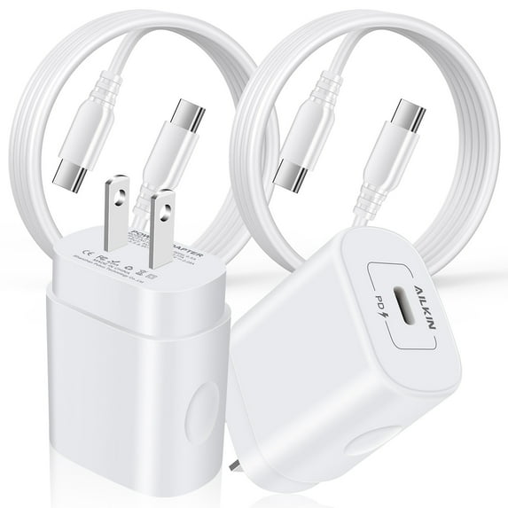 for iPhone 15 Charger,AILKIN 25W 2PACK USB C Charger Block Type C Charger Fast Charging with 2PACK Usb C Cable 6ft Android Phone Wall Charger Block Plug Adapter for iPhone 15 Charger Block Usb C