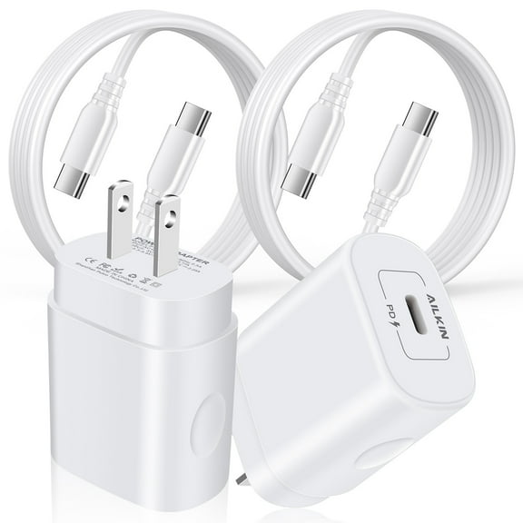 for iPhone 15 Charger,AILKIN 25W 2PACK USB C Charger Block Type C Charger Fast Charging with 2PACK Usb C Cable 6ft Android Phone Wall Charger Block Plug Adapter for iPhone 15 Charger Block Usb C