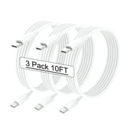 iPhone 15 Charger, Long Length White 10ft 3 Pack USB C to USB C Charging Cable, 60W Charger Cord for iPhone 15/iPad/Macbook/Samsung Galaxy