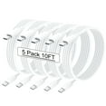 GREPHONE 10ft USBC to USBC Fast Charging Cable, 5 Pack, 60W Charger