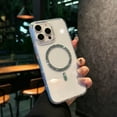 thumbnail image 1 of for iPhone 15 Clear Case, Wireless Charging Support, Classic Hybrid Magnetic Phone Case with Bling Design, Military Standard Drop Protection Case, Scratch-Resistant Back Cover, Green, 1 of 12