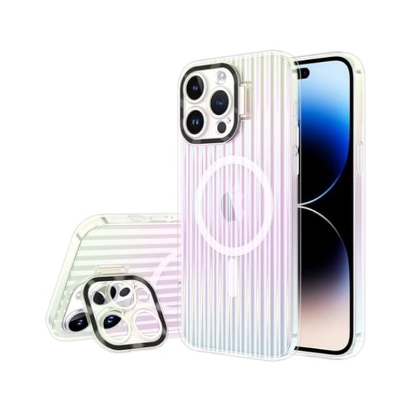 iPhone 15 - Color Reflect Case w/Magnetic Ring Camera Stand - Black