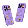 thumbnail image 1 of for iPhone 15 Cute Cartoon Case, Women Girls Boys Kids 3D Cartoon Pattern Cover Soft TPU Silicone Flexible Shockproof Anti-Scratch Protective Phone Cover for iPhone 15, Purple, 1 of 8