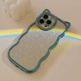 thumbnail image 1 of iPhone 15 Cute Glitter Case, Kawaii Curly Wave Bumper Plating Shockproof Girly Case-Blue, 1 of 7