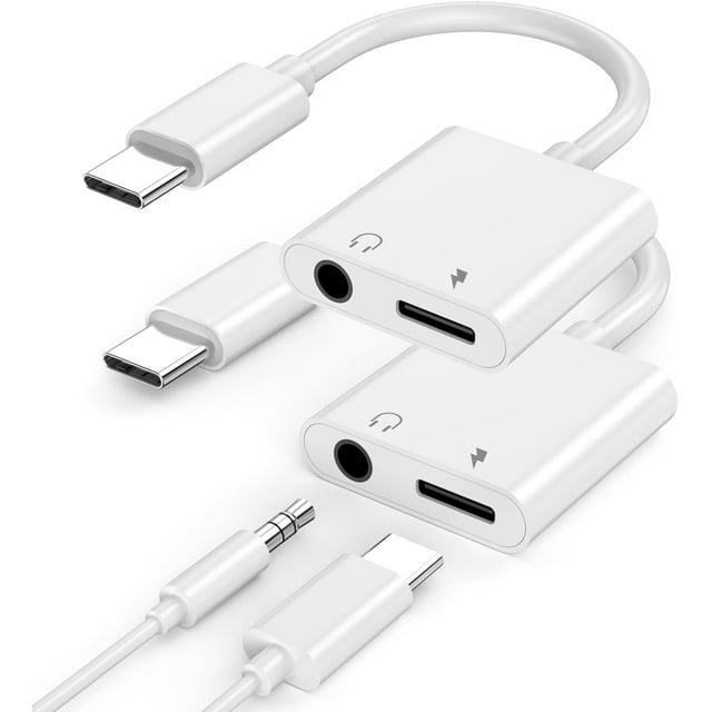 iPhone 15 Headphone Adapter,[Apple MFi Certified] 2 Pack USB C to 3.5mm