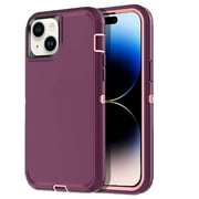 iPhone 15 Heavy Duty Case With Shock Proof-Shatter Resistant Rubber Shock Proof Shatter Resistant Rugged Rubber Compatible for iPhone 15, Purple