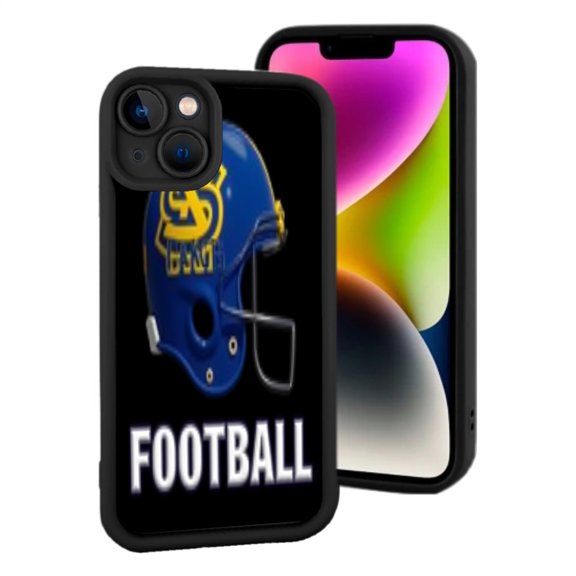 iPhone 15 Lightweight Phone Case - Blue Football Helmet Design with Yellow Accents & ' GOU ' - Yellowing Resistant Stylish Protection