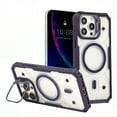 thumbnail image 1 of for iPhone 15 Magnetic Case, with Built-in Lens Stand, Military-Grade Drop Protection, Transparent Shockproof Slim Case Compatible with Mag-Safe for iPhone 15 Women Girls, Darkpurple, 1 of 8