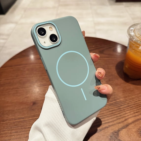 For iPhone 15 Magnetic Case, Compatible with Magsafe Slim Fit Anti-Scratch Drop Protection Bumper Rugged Hard PC Back Cover Phone Case for Apple iPhone 15, Blue