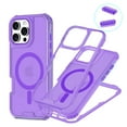 thumbnail image 1 of for iPhone 15 Magnetic Case [Support Wireless Charging] Translucent Candy Color Phone Case Slim Shockproof Triple-Layers Rugged Protective Cover for iPhone 15, Purple, 1 of 14