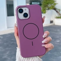 For iPhone 15 Magnetic Protective Case, Hybrid Silicone [Compatible with MagSafe] Wireless Charging Anti-Scratch PC TPU Shockproof Rubber Slim Case Military Grade Drop Protection,Purple