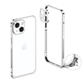 thumbnail image 1 of For iPhone 15 Metal Bumper Phone Case,Bumper Frame Slim Fit No Back Design Excellent Heat Dissipation,with Lens Protection,Shockproof Anti-fall Rugged Frame Phone Case,Silver, 1 of 8