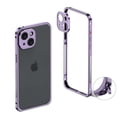 thumbnail image 1 of For iPhone 15 Metal Bumper Phone Case,Bumper Frame Slim Fit No Back Design Excellent Heat Dissipation,with Lens Protection,Shockproof Anti-fall Rugged Frame Phone Case,Purple, 1 of 8
