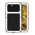 thumbnail image 1 of for iPhone 15 Outdoor Heavy Duty Rugged Full Body Protection Case with Tempered Glass Screen Protector, Military Armor Bumper Aluminum Metal Dust/Shockproof Case for iPhone 15,White, 1 of 10
