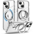 thumbnail image 1 of for iPhone 15 Phone Case with 360° Rotatable Magnetic Ring Stand [Compatible with Mag-Safe] [Military-Grade Protection] Scratch-Resistant Clear Magnetic Phone Case for iPhone15, 6.1",Clear, 1 of 7