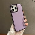 thumbnail image 1 of For iPhone 15 Phone Case,Anti-Scratch Lychee Pattern PU Leather Back,Ultra Slim Shockproof Anti-fall Protection,Electroplated Frame,Non-Slip Rugged Durable Phone Case,Purple, 1 of 7