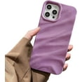 thumbnail image 1 of for iPhone 15 Phone Case for Women, Cute Luxury 3D Wave Shape Water Ripple Pattern, Soft TPU Shockproof Compatible with iPhone Case (Purple, iPhone 15), 1 of 15