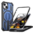 thumbnail image 1 of For iPhone 15 Plus / 14 Plus Case [Compatible With MagSafe], Hidden Metal Kickstand, Military-Grade Heavy Duty Case with Bumper Frame, 360° Full Body Shockproof Protection Cover,Blue, 1 of 7