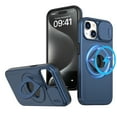 thumbnail image 1 of for iPhone 15 Plus/14 Plus Case, Frosted PC with MagSafe Built-in 360 Rotatable Invisible Kickstand Sliding Window Camera Cover Military Grade Protection Case for iPhone 15 Plus/14 Plus, Blue, 1 of 6