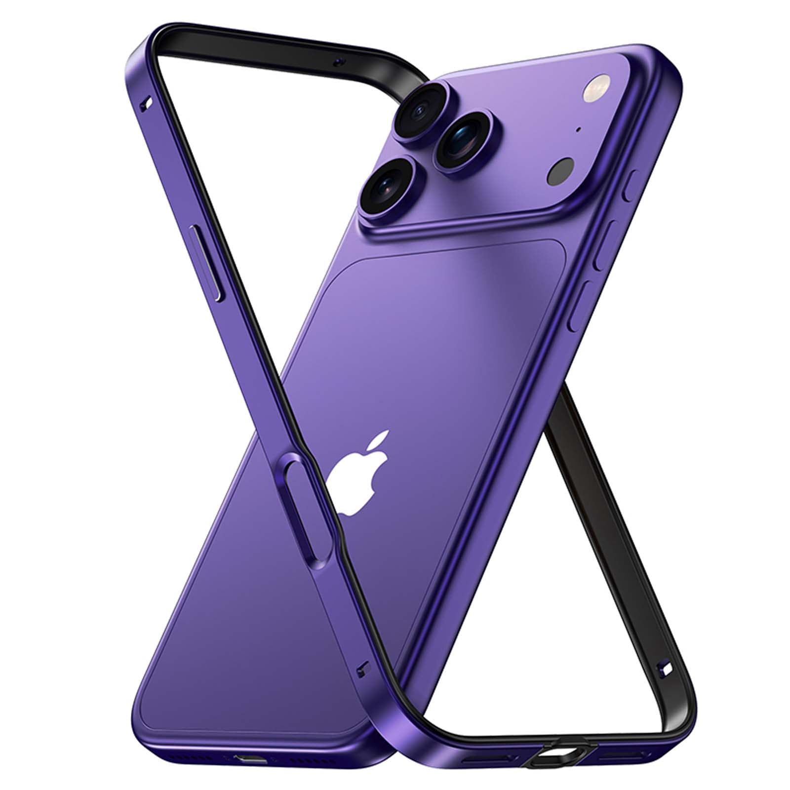 for iPhone 15 Plus Aluminum Alloy Metal Bumper Frame, No Back Design ...