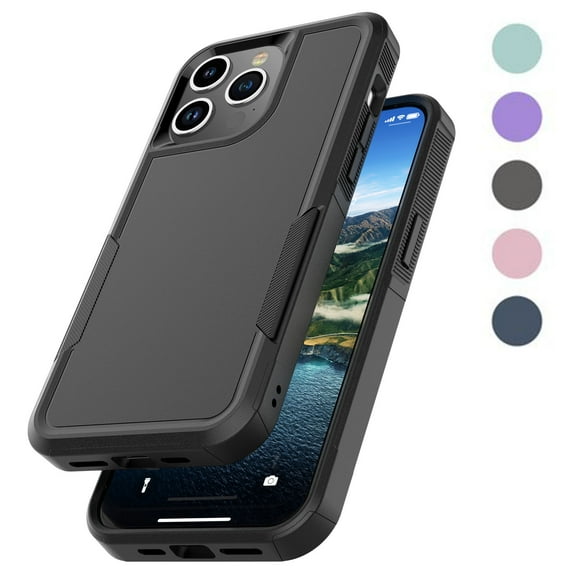 iPhone 15 Plus Case, 2 in 1 Phone Case for iPhone 15 Plus 6.7 inch ,Takfox Shockproof Protection Heavy Duty Armor Hard Plastic & Rubber Rugged Bumper Cover,Black