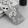 thumbnail image 1 of for iPhone 15 Plus Case, [360° Ring Stand] Crystal Clear [Electroplated Edge] Silicone Soft TPU [Shockproof Protection] Thin Cover Compatible with iPhone 15 Plus, Silver, 1 of 10