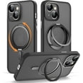 thumbnail image 1 of for iPhone 15 Plus Case with 360° Rotatable  Ring Stand [Compatible with Mag-Safe][-Grade Protection] Translucent Back iPhone 15 Plus Phone Case 6.7" for Women Men,Black, 1 of 14