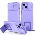 thumbnail image 1 of for iPhone 15 Plus Case with Camera Lens Slide Protection, Armour Silicone TPU Bumper Tough PC Cover with Kickstand, Military Shockproof Absorption Protective Case for iPhone 15 Plus,
Purple, 1 of 11