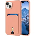 thumbnail image 1 of for iPhone 15 Plus Case with Card Holder Cover Microfiber Inner Lining [Holds 2 Cards] Slim Soft TPU Shockproof Protective Wallet Phone Case for iPhone 15 Plus (Pink), 1 of 10