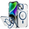 thumbnail image 1 of for iPhone 15 Plus Case Compatible with MagSafe, Military Grade Shockproof Heavy Duty Protective Adjustable Kickstand Ultra Clear Magnetic Phone Case for iPhone 15 Plus, Blue, 1 of 8